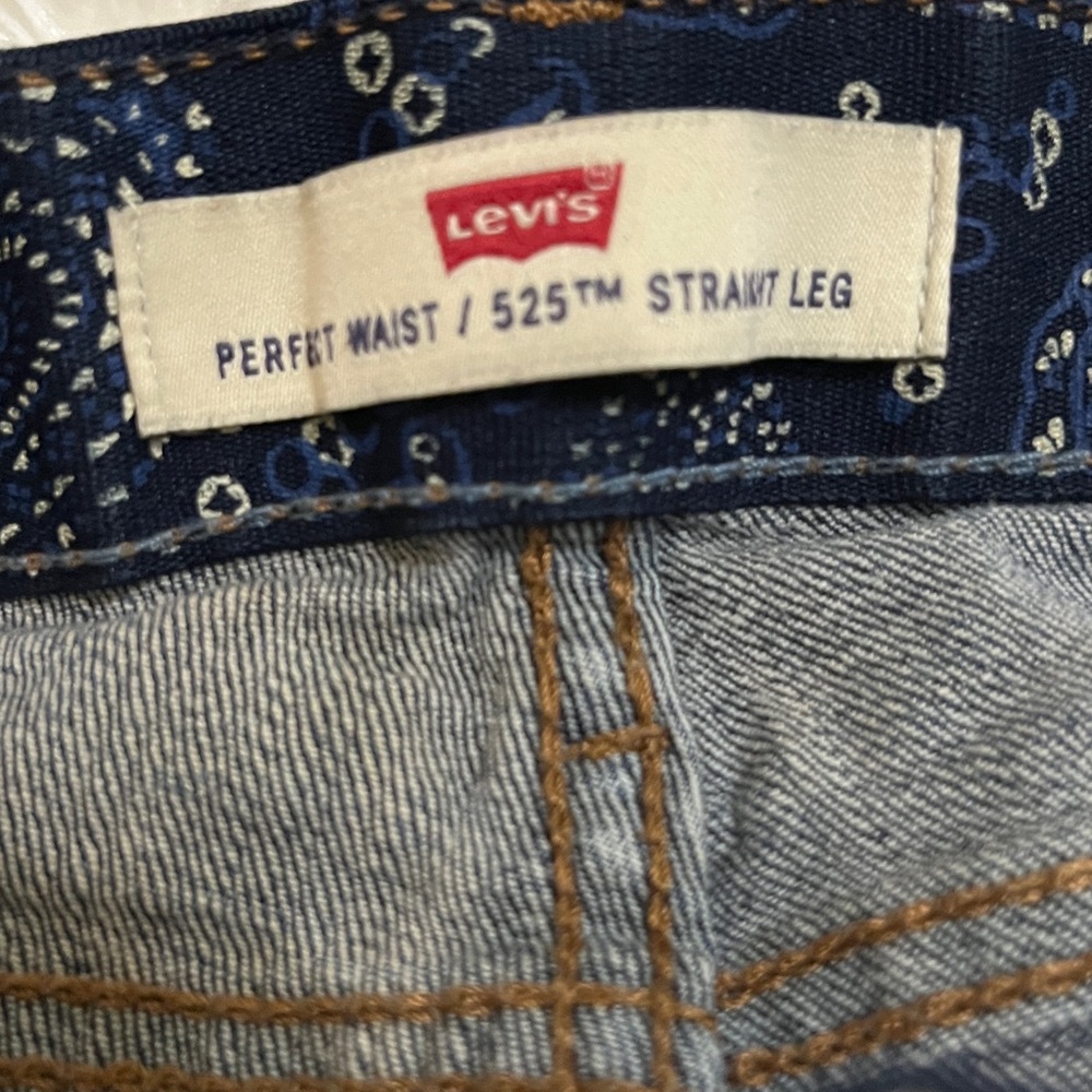 LEVIS Dark Blue Perfect Waist 525 Straight Leg Jeans size 10 - Picture 10 of 11